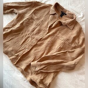 Forever 21 Tan Button Down Shirt
